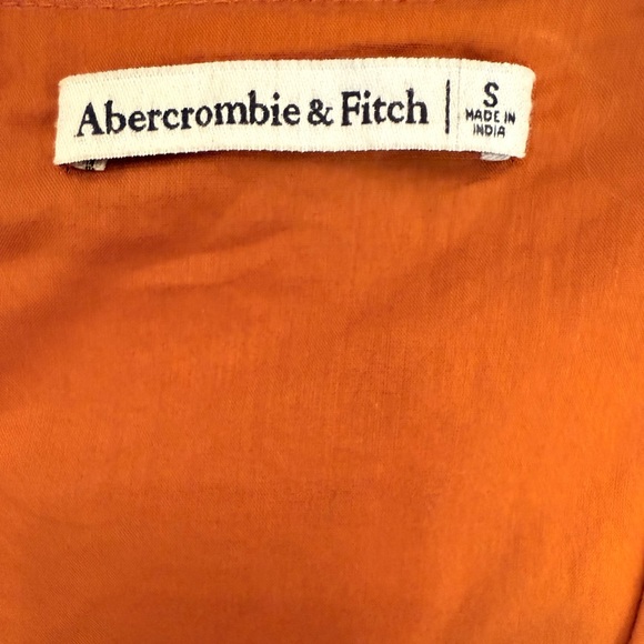 Abercrombie & Fitch Autumn Terracotta Puff Sleeve Poplin Babydoll Dress Size S - Picture 8 of 12